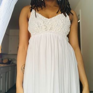 Akira backless crochet maxi dress